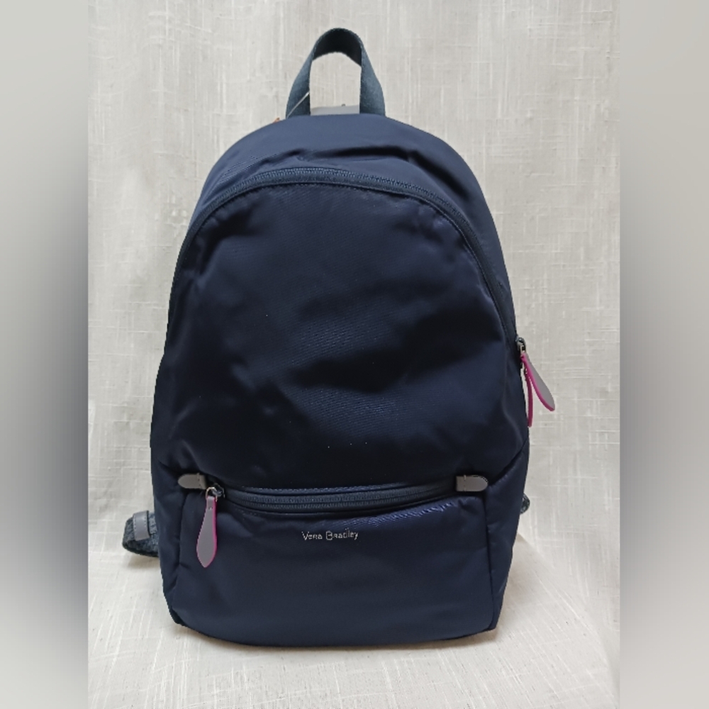 Vera bradley blue backpack with zipper straps